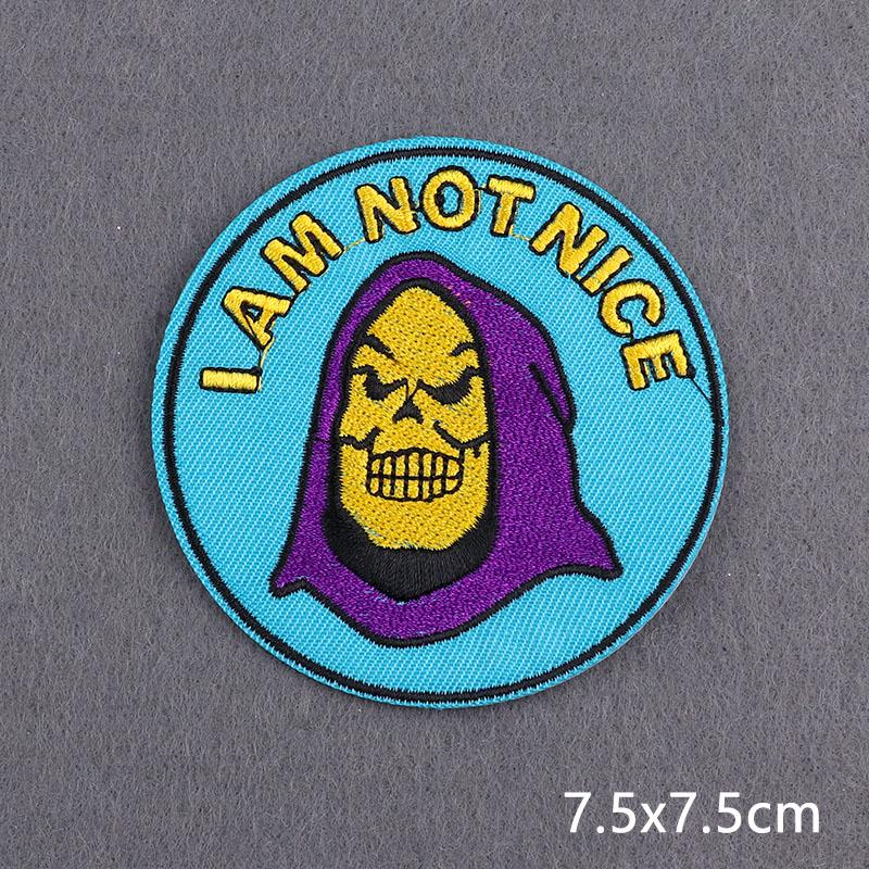 Skull Tarot Cards Fusible Embroidery Patches For Clothes Death Rock Iron On Patches For Clothing Thermoadhesive Patch On Hat/Bag