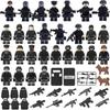 Black Swat 22 Models 24 Building Block Minifigures Small Particles Assembled Military Toys Opp Bags