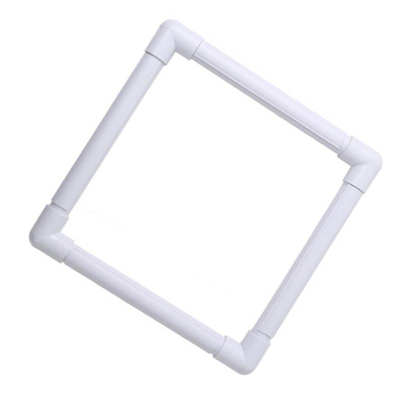 QX2E Square Plastic Embroidery Frame Clip on Embroidery Hoop for Needlework Craft
