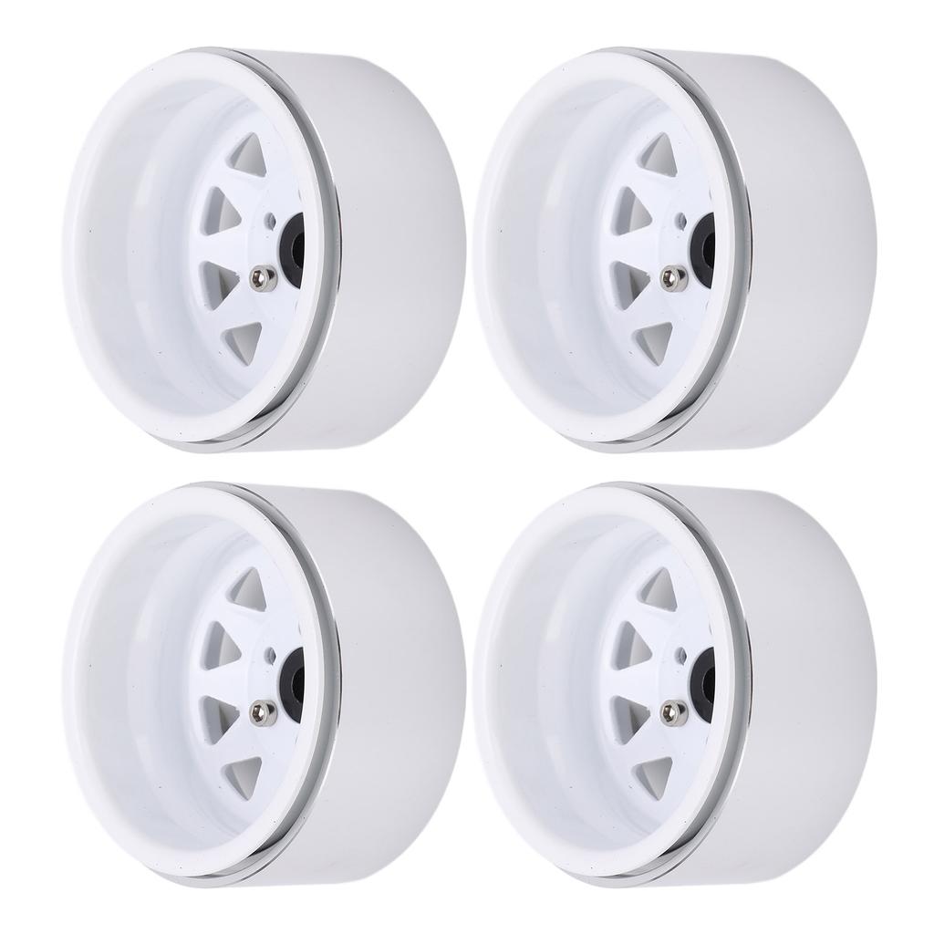 4pcs Metal 1.9 Inch Wheel Rims 10 Triangle Hole Hub for AXIAL SCX10 110 RC Climbing CarWhite