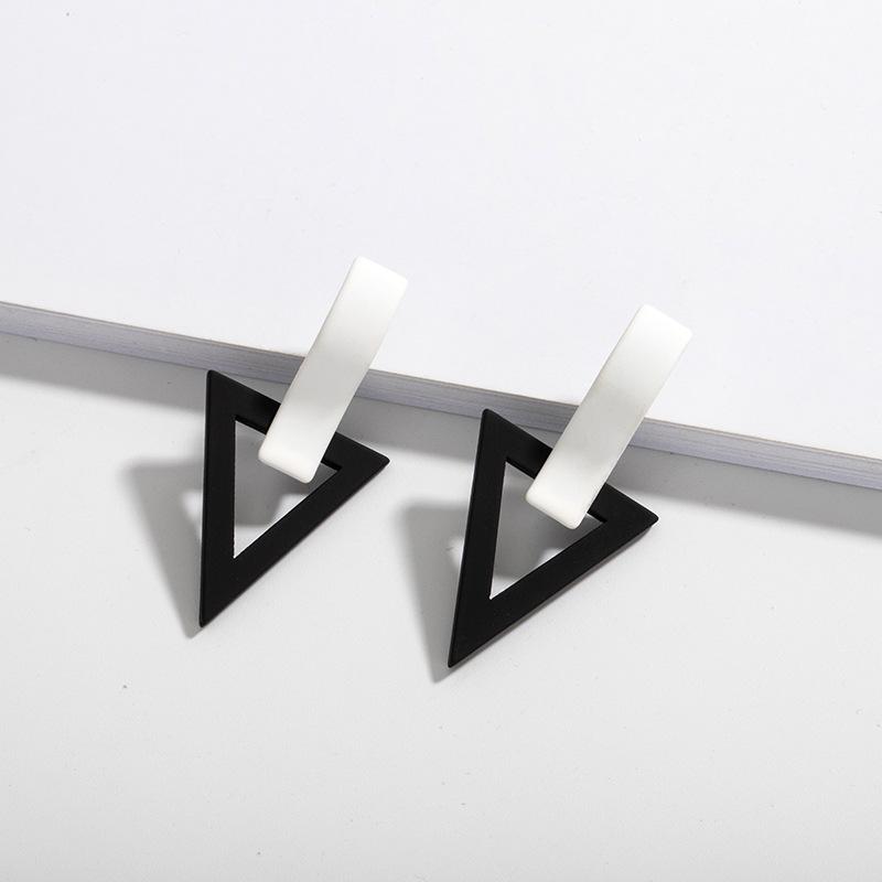 Trendy Geometric Heart Stud Earrings - Japanese & Korean Street Style