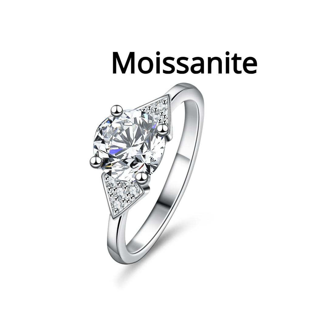 Bague moissanite couleur D bague en argent pour femme diamant flash à quatre griffes ins bague en diamant bague de fiançailles bague de mariage cadeau pour petite amie