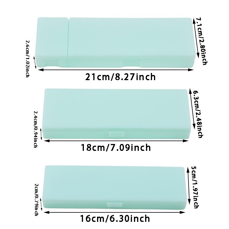 1Pc Rectangle single-layer Nail Art Tool Empty Storage Box Tweezers Clippers Brush Portable Plastic Container Pencil Case