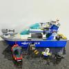 Set Compatibili Barca Veloce da Mare Barca della Polizia Barca da Pattuglia Squalo MOC Serie Città Adatto Mattoncini Modello Giocattoli in Mattoncini per Bambini Regalo 60277