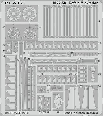 PLATZ Rafale M Etching Parts for Exterior Plastic Model Parts 1/72 M72-58