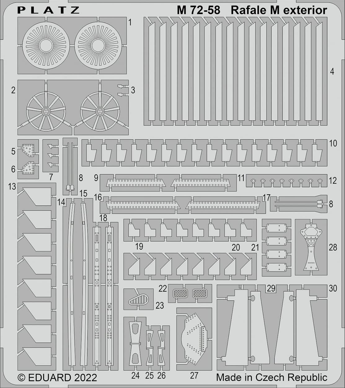 

Platz Rafale M parts for exterior plastic model parts 1/72 photo-etched M72-58