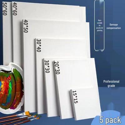 Anfänger-Staffelei mit handgemalten Acrylbildern auf Leinen-Baumwoll-Leinwand
