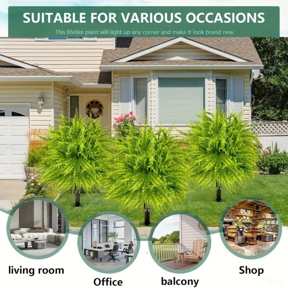 UV Resistant Artificial Persian Fern Grass Stake No Fade Fake Green Plant  Wedding Scene