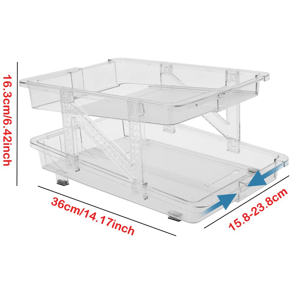 2-Layer Beverage Can Organizer Refrigerator Automatic Rolling Beer Storage Box Stackable Fridge Can Drink Dispenser Holder New