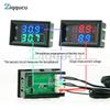 DC4-30V DC LED Display Dual Digital Temperature Red Blue Green Digital Temperature Sensor With NTC 10K 3950 Probe Cable