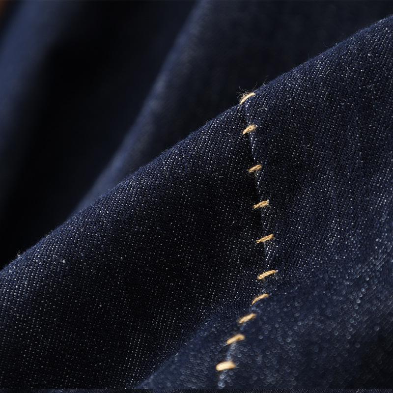 Women's Dark Blue Scimitar Jeans: New 2025 Summer Petite Nine-Point Banana Draping Harem Pants