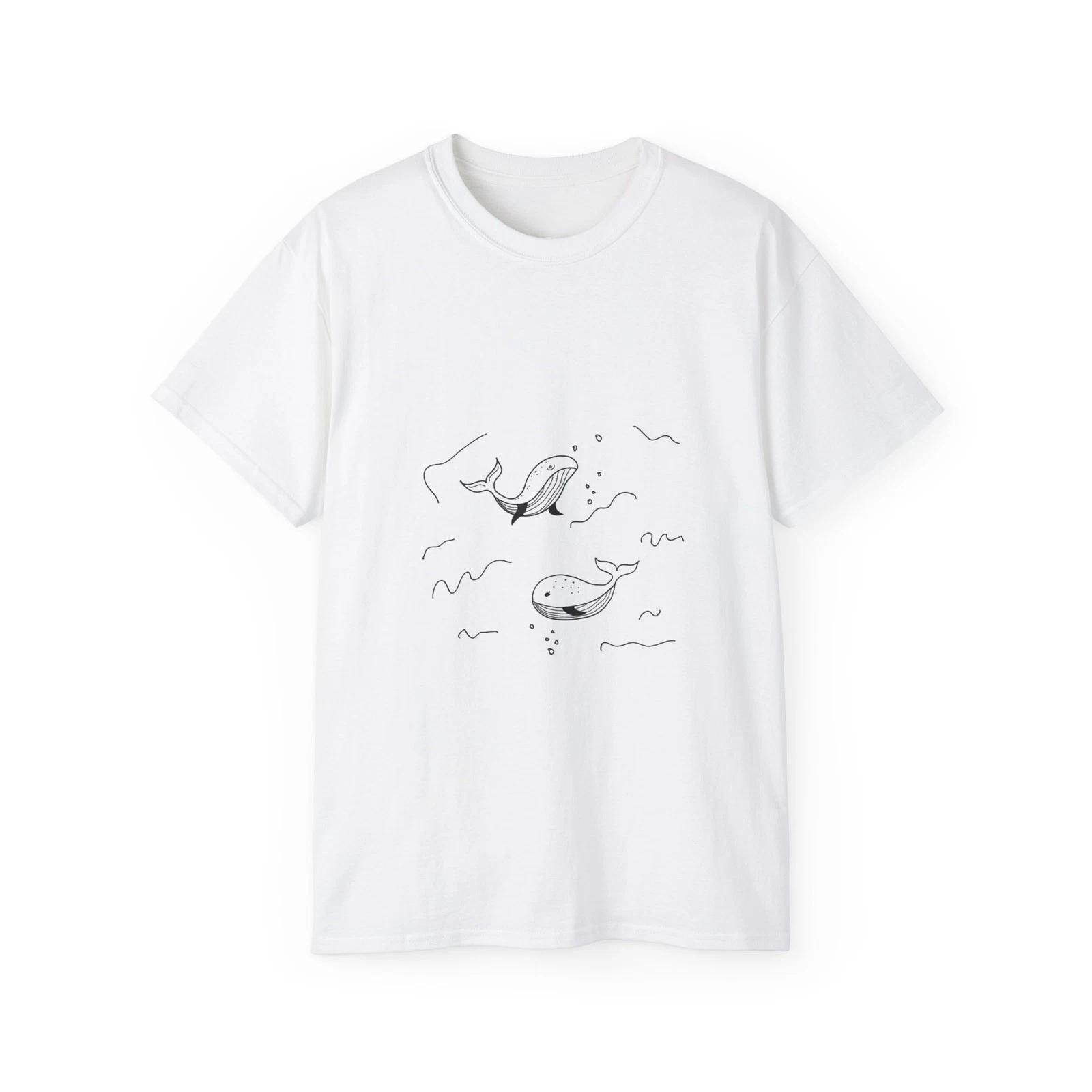 Whale Nature Fish Sea Animal Ocean | Custom Graphic T-Shirt XL