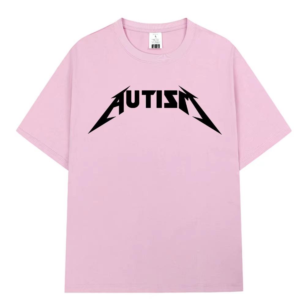 2026 Hot Sale Autism Metal Rock Meme T-shirt Men Women Fashion Hip Hop Short Sleeve Oversized T-shirts Cotton Comfort T Shirts Streetwear Tee Tops