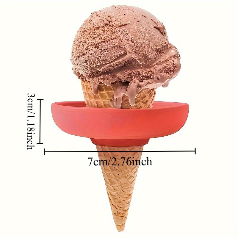 8pcs Silicone Ice Cream Holder Stand Set, Summer Popsicle Holder, Leak Proof Cone Support with Drip Guard,