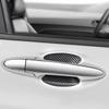 4 Universal Carbon Fiber Car Door Handle Protectors - Scratch Resistant Adhesive Film