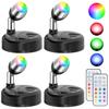Luzes Spot RGBW Sem Fio Decoração de Interior, Pacote com 4 Iluminação de Piso para Interior