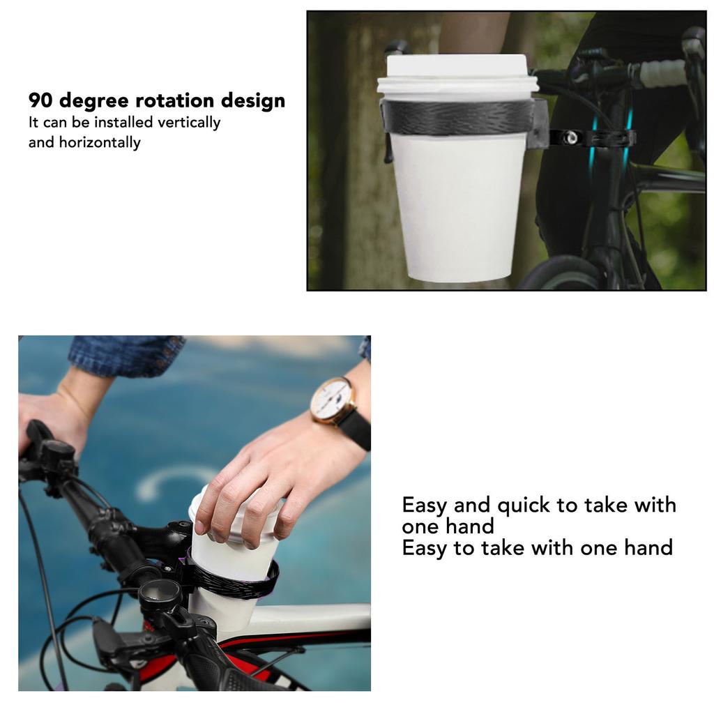 ENLEE Support de Tasse pour Guidon de Vélo Électrique en Alliage d'Aluminium Support pour Tasse à Café Support pour Tasse à Thé pour Cyclisme Noir