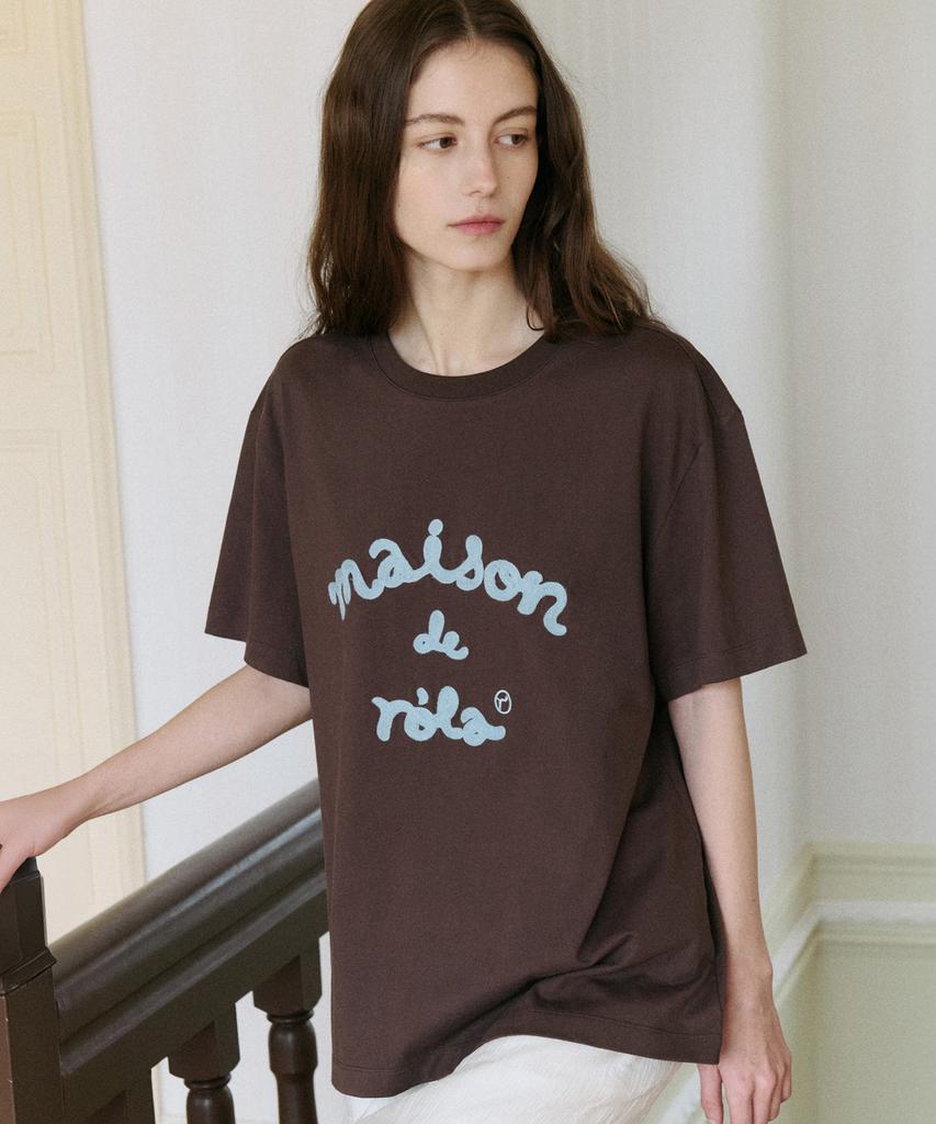 ROLAROLA Maison De Rola Embroidery Loose Fit T-Shirt Brown