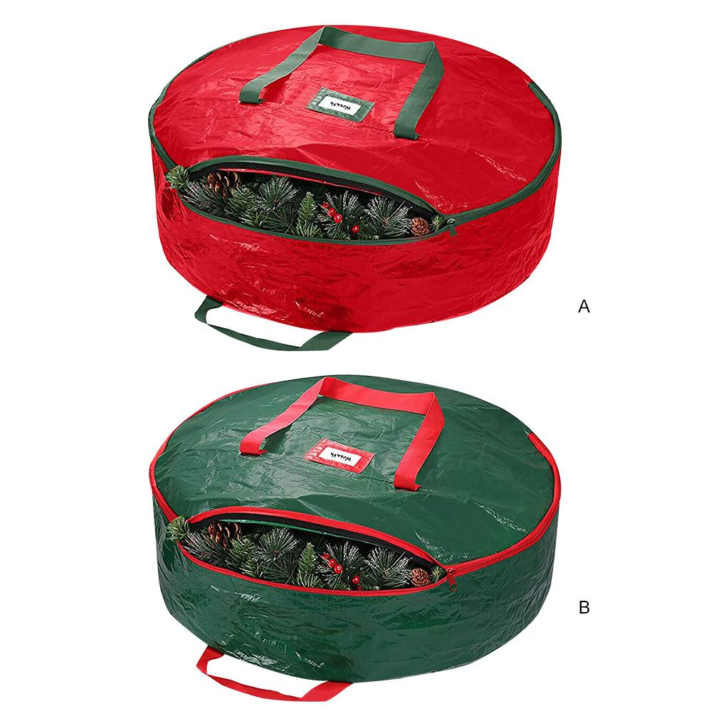 Holiday Christmas Wreaths Bag Dual Artificial Garlands Waterproof Storage Container Handle Decorative Seasons Toys Home