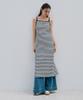 Metapeo Met Striped Bustier Dress Vacation Navy