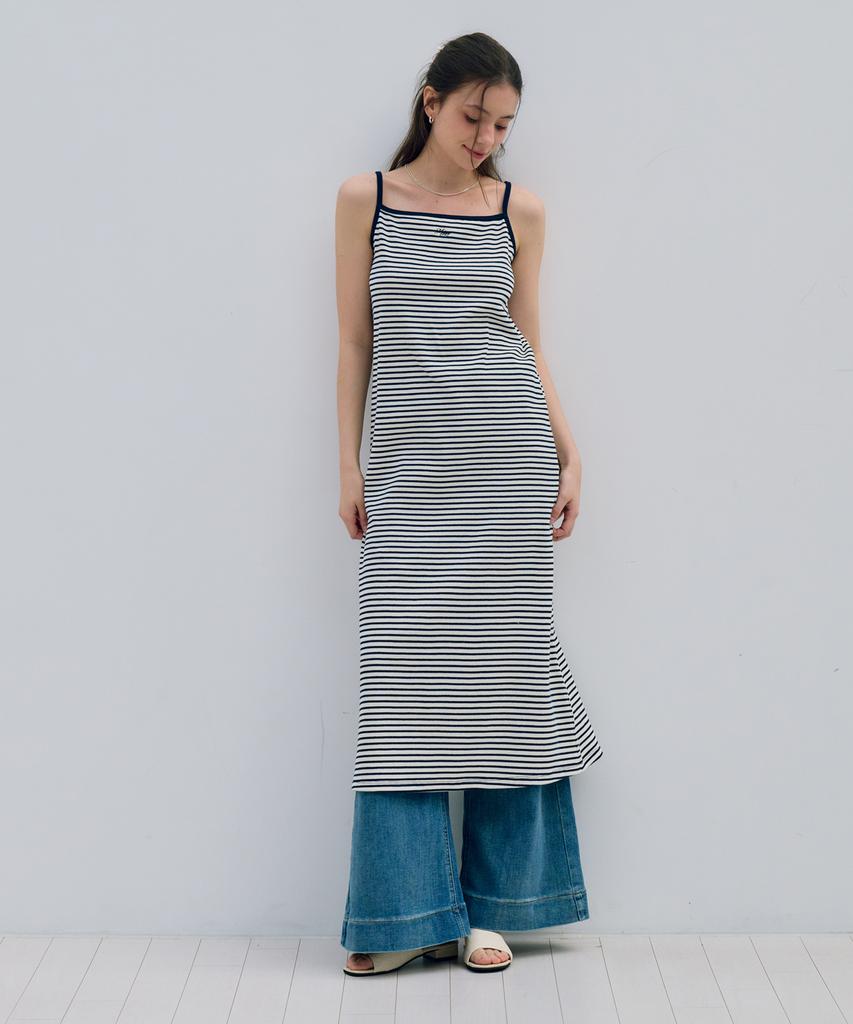 Metapeo Met Striped Bustier Dress Vacation Navy
