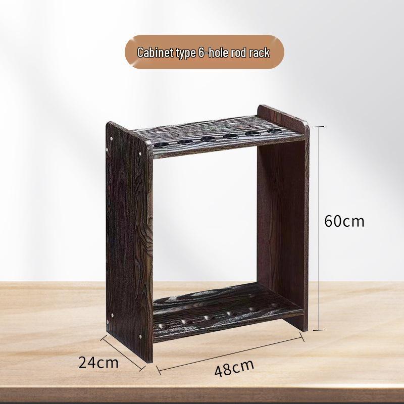 Floor-standing Multi-Purpose Rack for Pool Cues, Table Tennis Paddles, and Fishing Rods