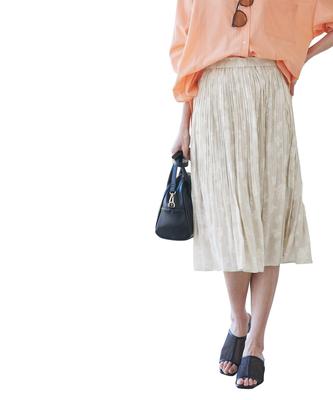 ROPE PICNIC Skirt Colors Airy Pleated Skirt GDC15160 Beige Sub with Selectable Length [New Added]