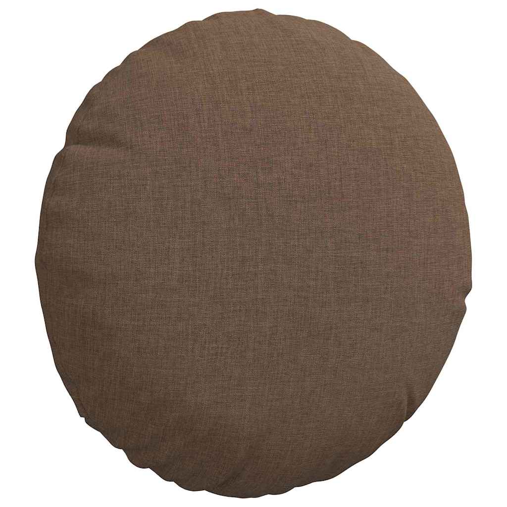 Seat Cushions 2 Pcs Brown Ø30 X 13 Cm Fabric