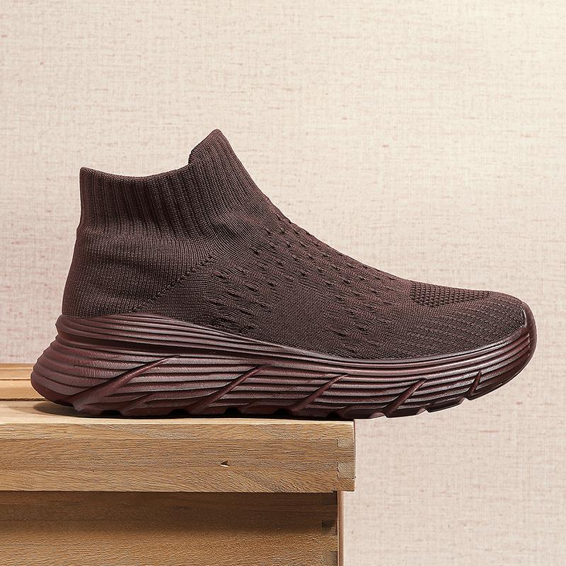Men Running Walking Sock Shoes Fashion Casual Sneakers Breathable Thick Sole Sport Shoes Lightweight Men Sneakers Casual Shoes