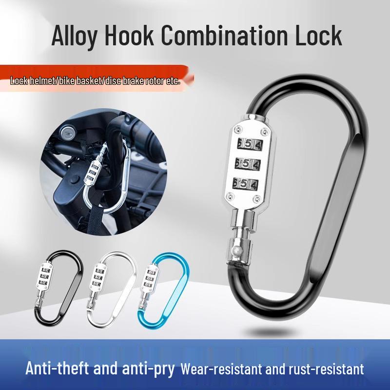 

Compact Anti-theft Combination Padlock for Helmets, Lockers, Bikes, and Car Baskets Black - Large Combination Lock