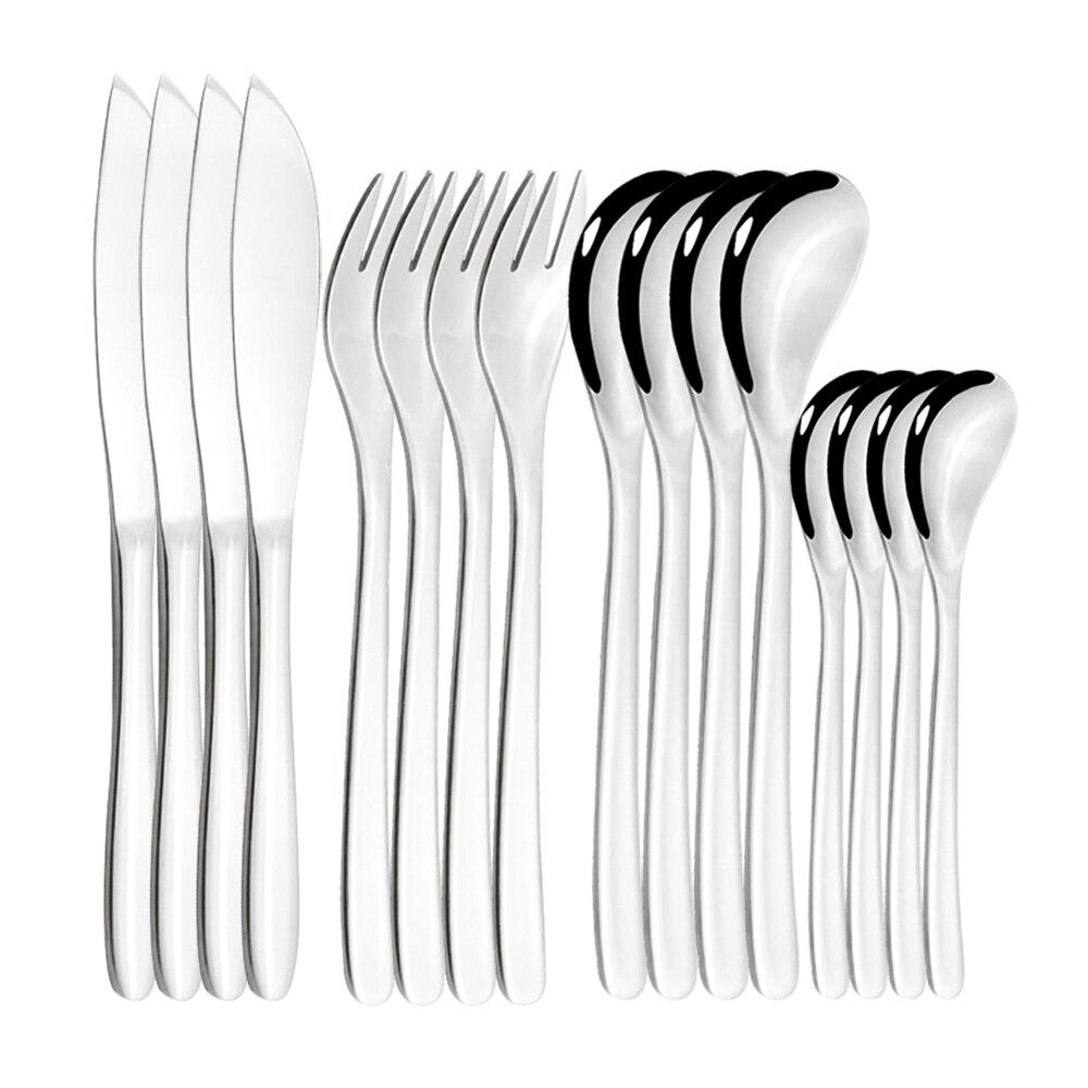 

Высокое качество, 16 шт., посуда из розового золота, зеркало, столовые приборы из нержавеющей стали 304, кухонный нож, ложка, столовые приборы, набор столовой посуды в западном стиле серебряный