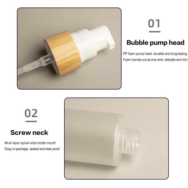 150Ml Travel Bamboo Foam Pump Bottle Empty Face Cleaner Cosmetic Bottle Shampoo Soap Dispenser Refillable Hand Sanitizer Foaming