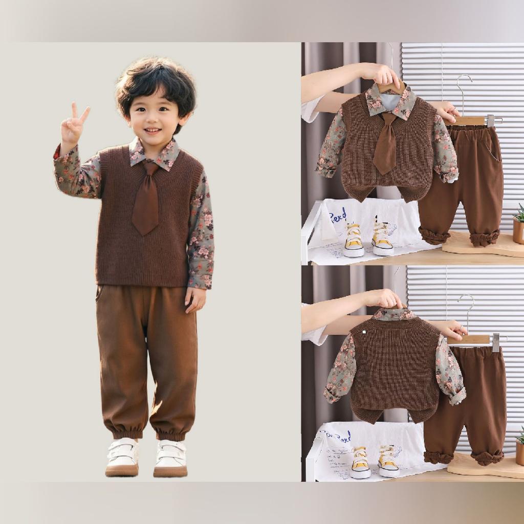 Kids Casual Long-Sleeve Set, Comfortable Daily Wear Outfits