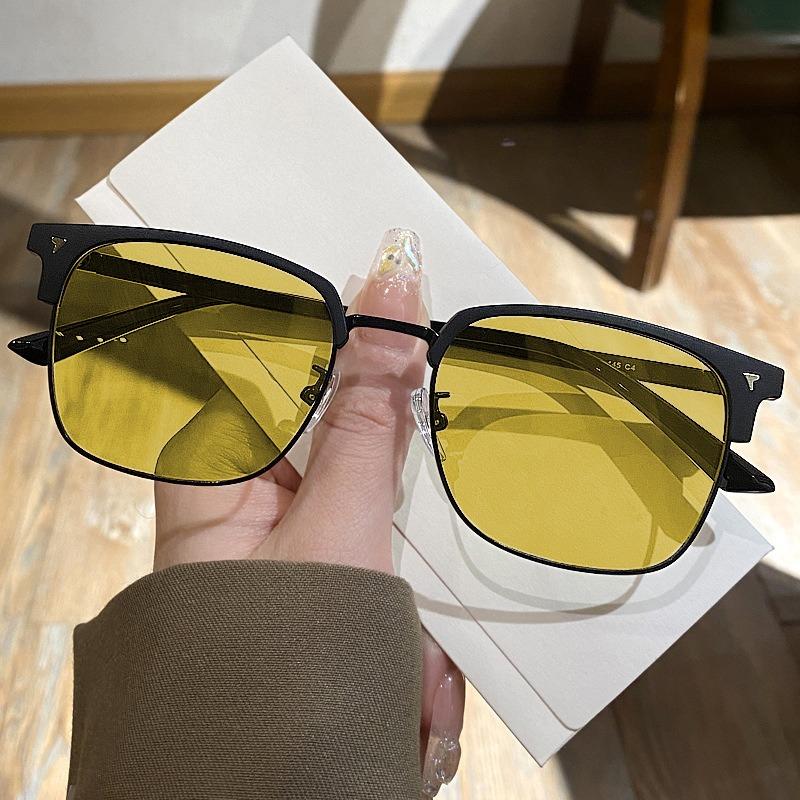 Fashion Night Vision Myopia Glasses for Men Half Frame Outdoor Driving Neutral Day Night Dual-use Glasses Goggle Shades