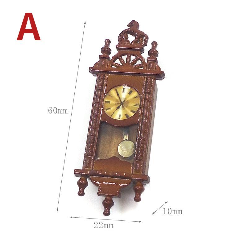 1:12 Dollhouse Retro Roman Bell Miniature Wall Clock Play Furniture Home Decor Accessories Classic Miniaturas Doll House Toy