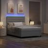 Box Spring Bed with Mattress and LED Lights Light Grey 140 x 200 cm Fabric