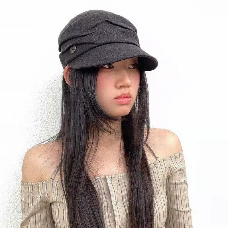 

Тонкая дышащая конная шляпа для женщин на весну и лето, корейская версия шляпы с козырьком от солнца, литературная и простая