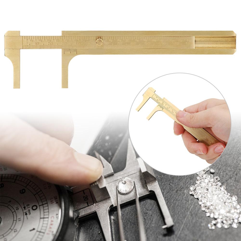 Double Scale Vernier Caliper Brass Jewelry Maker Measuring Ruler Authenticate Caliper120mm