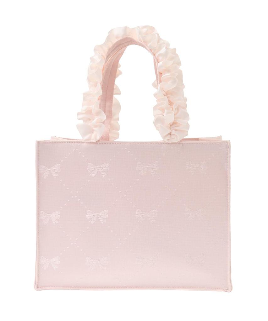 Maison De Fleur Tote Bag, E-commerce Exclusive Ribbon Pattern Jacquard Square Tote, Small, Women's, Pink