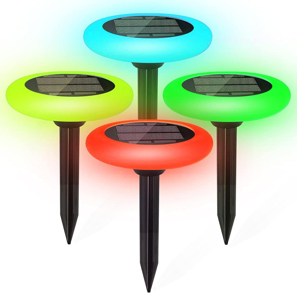Lampada da giardino solare da esterno da 2 pezzi, sensore di luce domestica, prato impermeabile, luce colorata per percorso, per la decorazione del vialetto del cortile