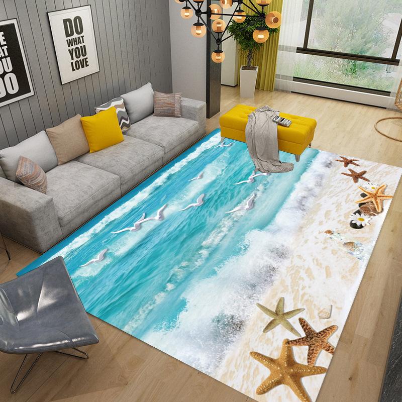 Underwater World Sea Dolphin Turtle Coral Rug for Bedroom Living Room Sofa Home Doormat Decor,Kids Non-slip Floor Mat  Home