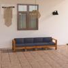 Day and Night - Day and Night 4-seater Garden Sofa with Dark Gray Acacia Wood Cushion