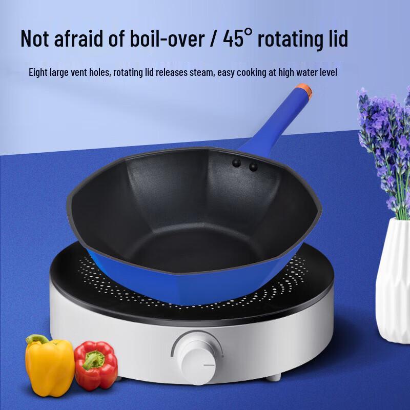 Royalstar Blue Octagonal Non-Stick Wok