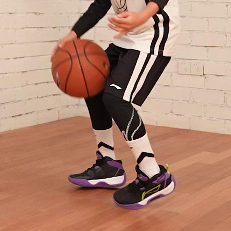 Li Ning Childrens Tian Ying V1 Beng Technology Non-Slip Shock Absorbing Lightweight Rebound Low-Top Basketball Shoes Kids sneaker YKBT080-1