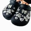 22PCS Summer Fashion Shoe Charms Set Accessories for Clogs Shoe Buckle Silver Diamond Bear Butterfly Rivet DIY Shoes Decorations