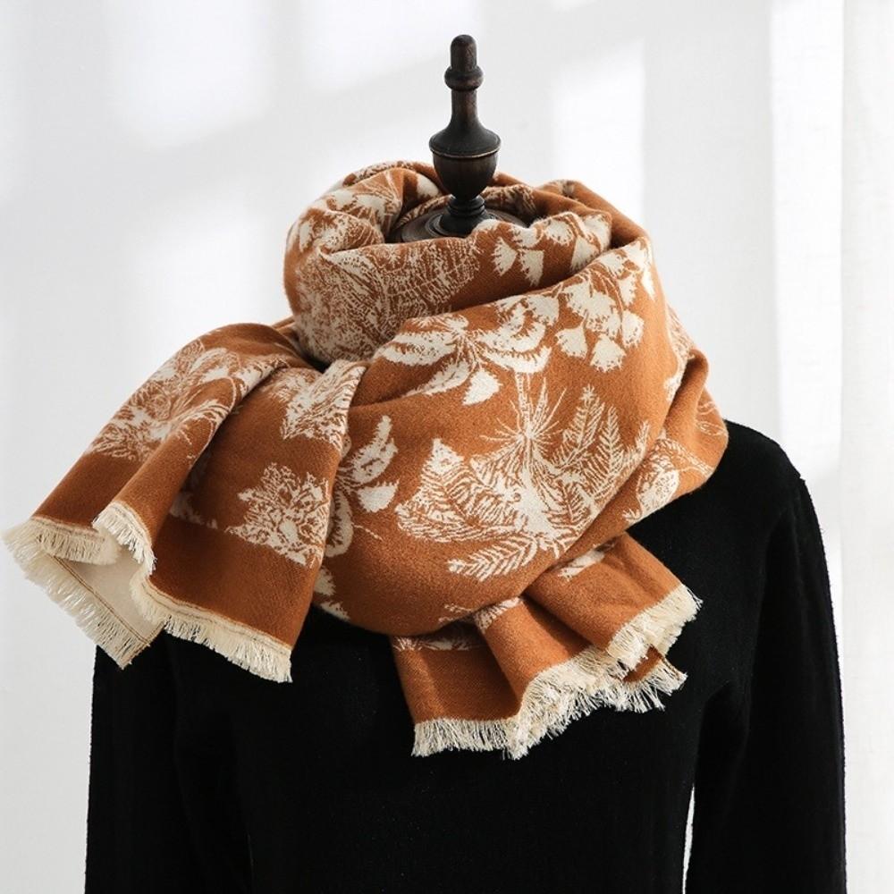 Printing Ethnic Style Scarf Bohemia Double-sided Cape Retro Winter Tassel Scarves  Autumn Winter