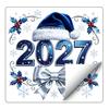 Party Atmosphere Decorations 2027 New Year Christmas Static Window Cling, Glue?Free Snowflake Glass Customizable Murals Sticker, Reusable