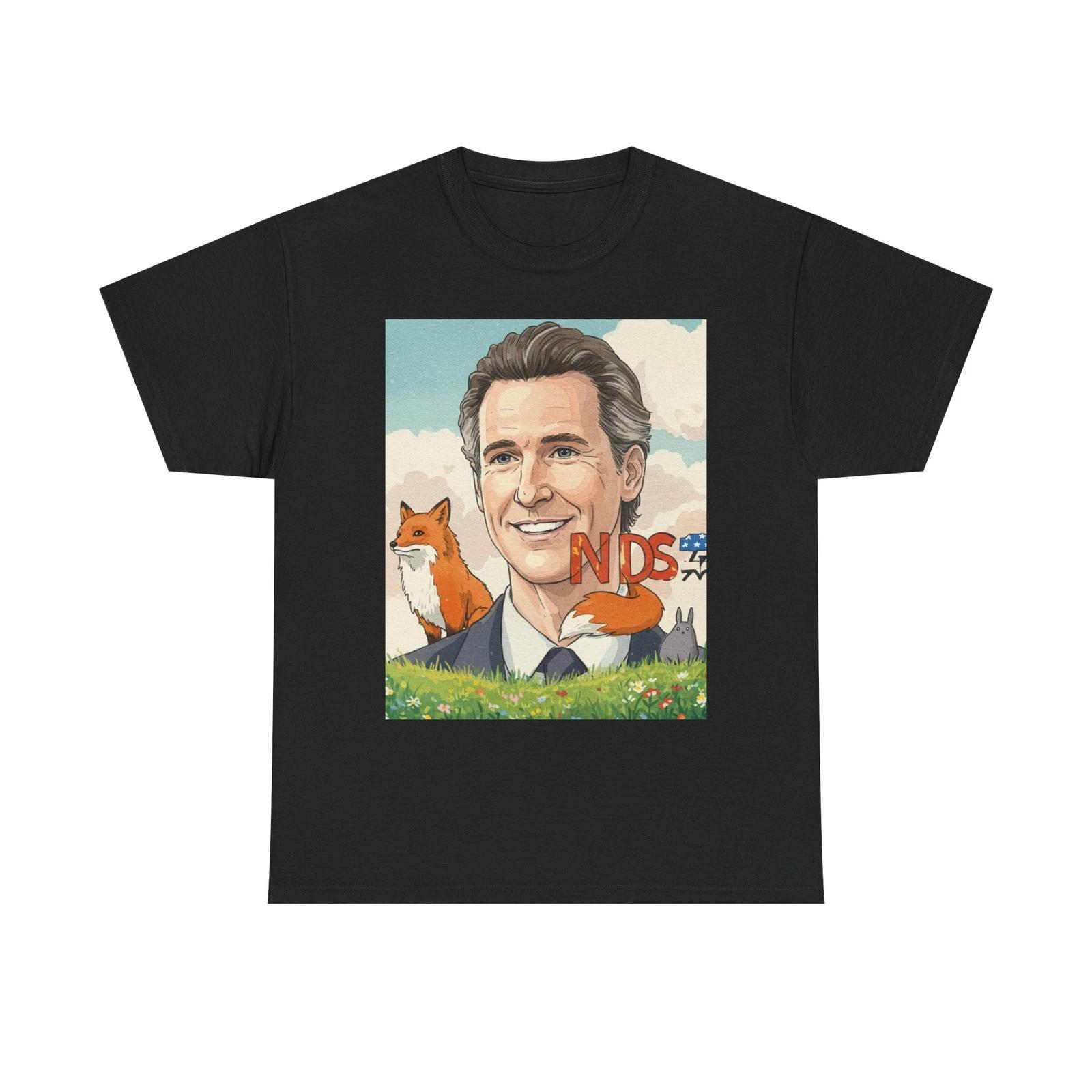 

Gavin Newsom Fox and Maga = NDS Unisex Heavy Cotton Tee Short Sleeve XL