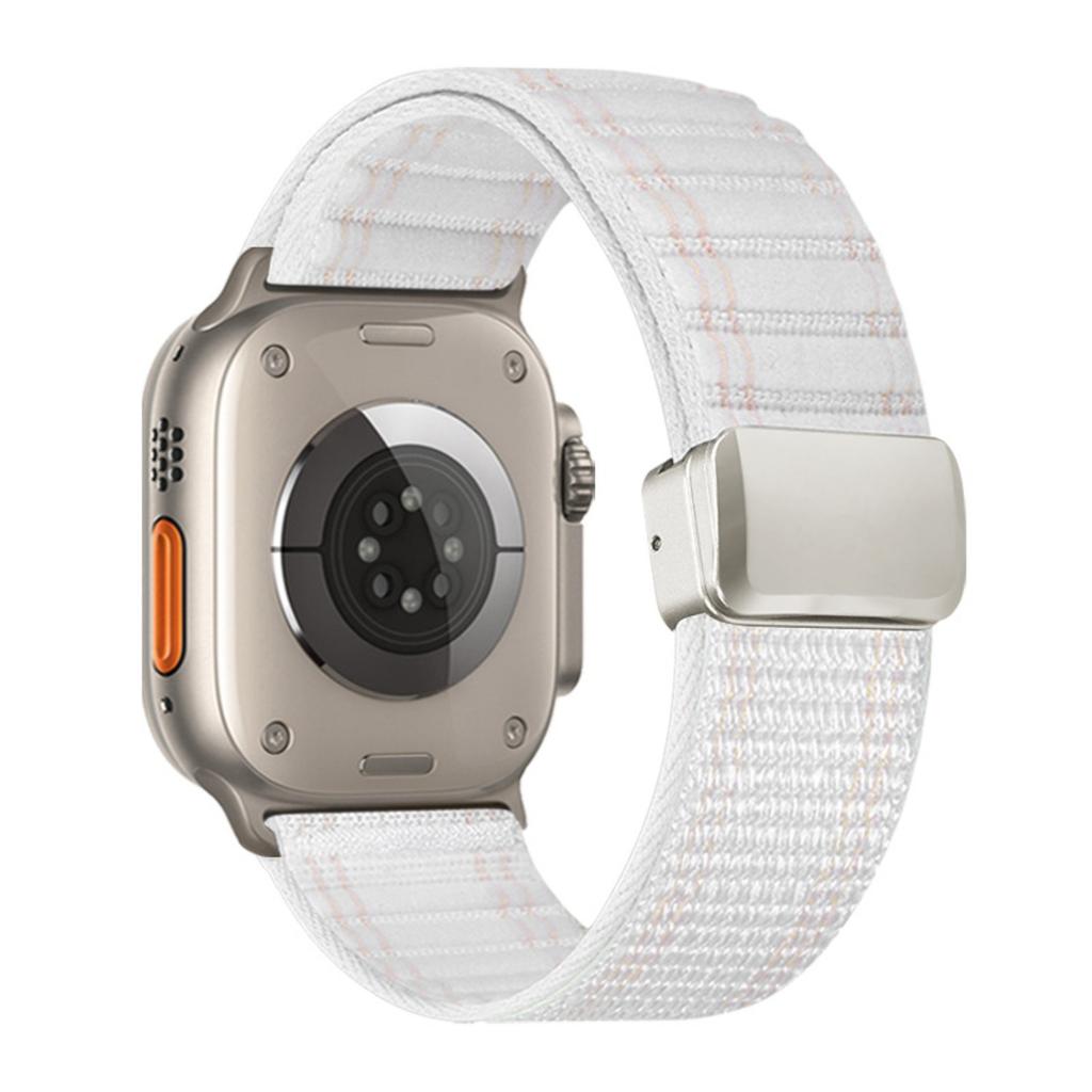 Watch Band For Apple Watch Series 11 10 42mm / 9 8 7 41mm / SE3 SE2 SE 6 5 4 40mm / 3 2 1 38mm Magnetic Clasp Wave Pattern Nylon Wrist Strap