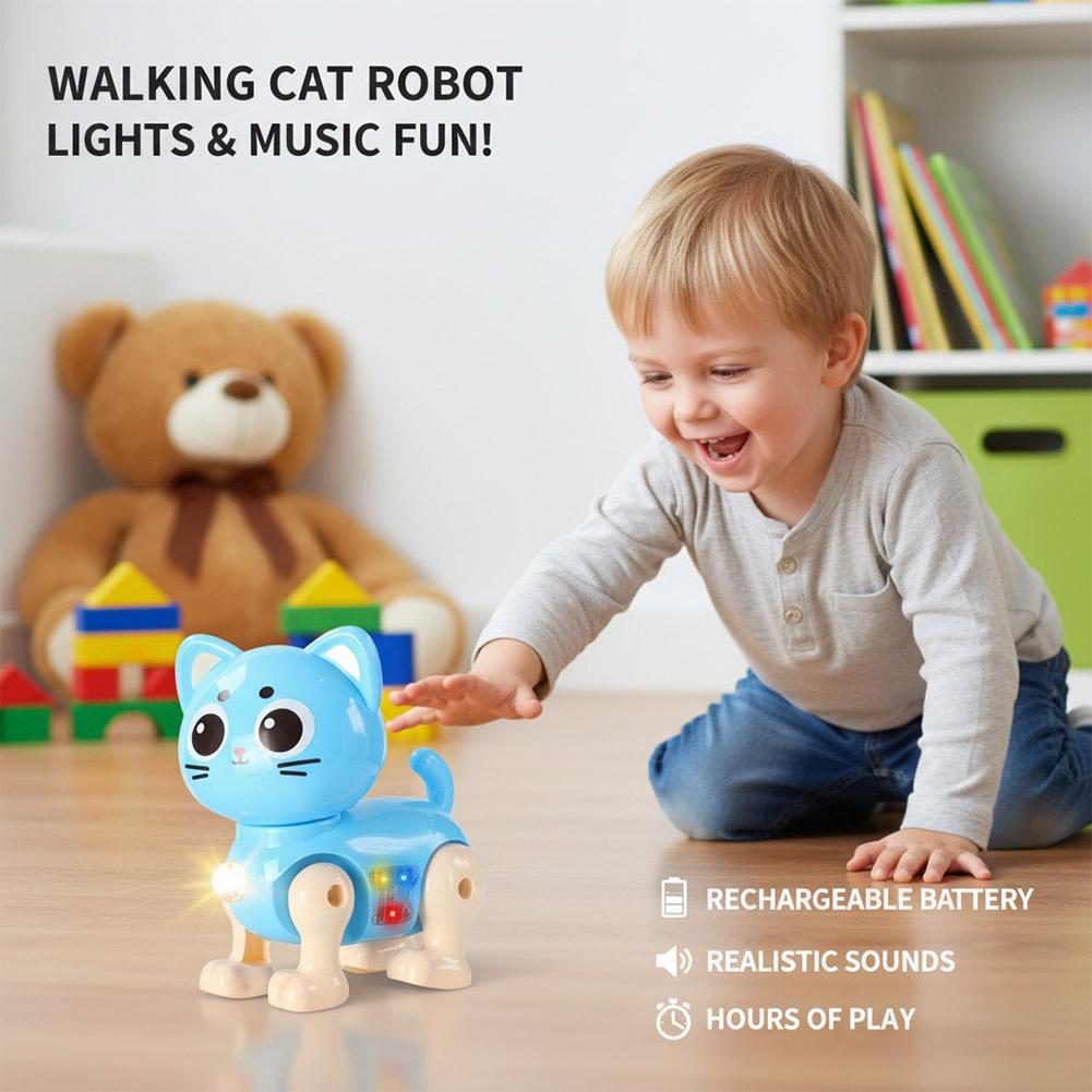 New Funny RC Robot Cat Stunt Cat Voice Command Programmable Touch Music Song Electronic Robot for Kids Toys Simulated Pet Gift